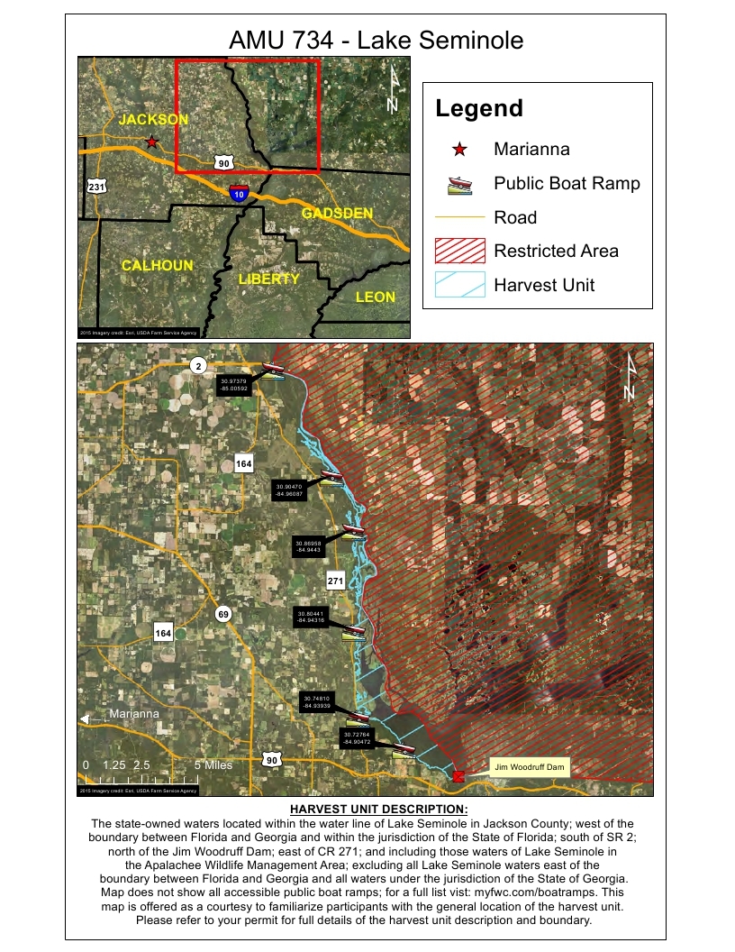 lake seminole gator hunting map